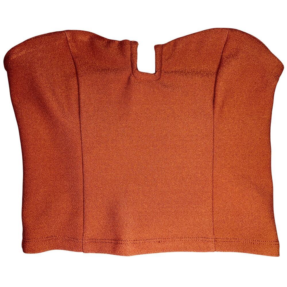 Abercrombie & Fitch Brown Notch Neck Strapless Corset Tube Top Crop Top Size XS